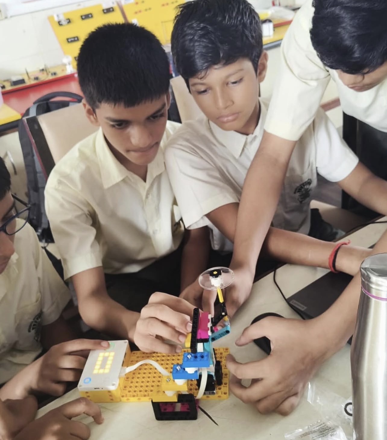 Teaching at Pragnya Bodhini High School in India